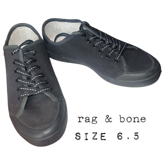 NIB rag & bone Standard Issue Lace Up In Black Size 6.5 - Picture 1 of 10